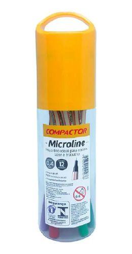 Imagem de Caneta Microline 0.4 Mm Estojo C/ 12 Cores - Compactor