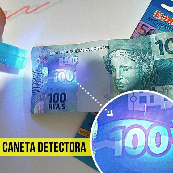 P/ Identificar Notas Dinheiro Falsas Com Luz Negra Uv Euro Pen Detectora de P/ Identificar Notas Dinheiro Falsas Com Luz Negra Uv Euro Pen Detectora de
