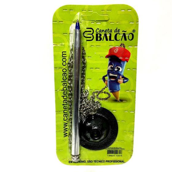 Imagem de Caneta para balcão azul alumínio preto - Caneta De Balcão