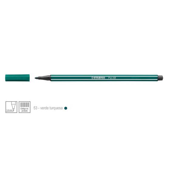 Imagem de Caneta Pen 68 Cor 53 Verde Turquesa - Stabilo