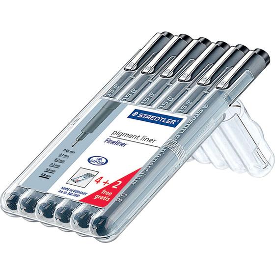 Caneta pigment liner com 4 + 2un - 308 sb6p Menor preço em Caneta pigment liner com 4 + 2un - 308 sb6p