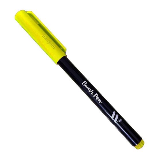 Imagem de Caneta Pincel Brush Pen Amarelo Neon Newpen