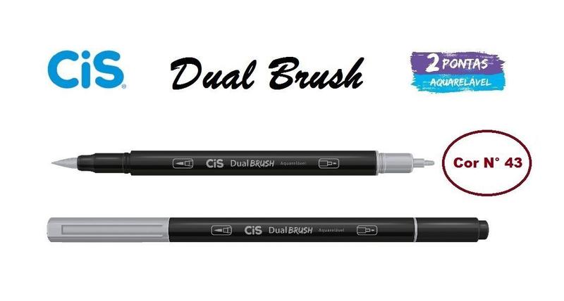 Imagem de Caneta Pincel Cis Dual Brush Pen Aquarelável 43 Cinza 3C