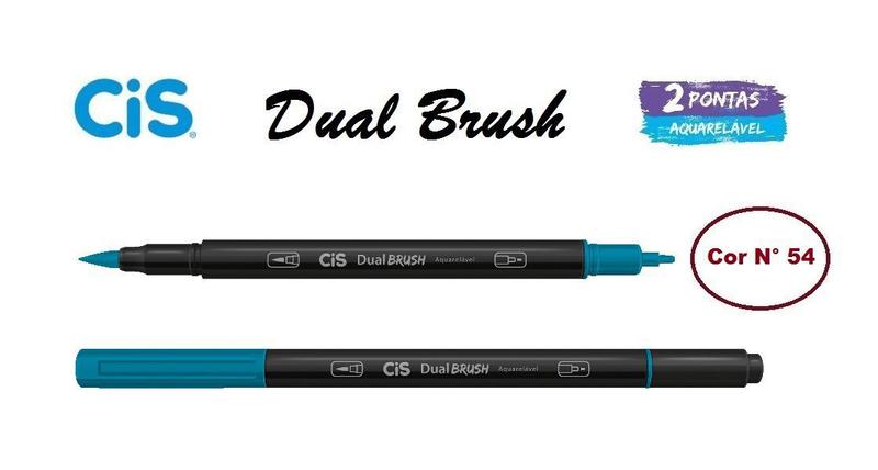 Imagem de Caneta Pincel Cis Dual Brush Pen Aquarelável 54 Azul Oceano