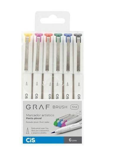 Imagem de Caneta Pincel Graf Brush Fine CIS Com 6 Cores