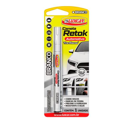 Caneta Pintura Retok Tira Riscos Retoque Permanente - Branco Menor preço em Caneta Pintura Retok Tira Riscos Retoque Permanente - Branco
