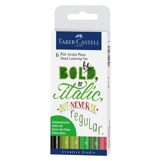 Imagem de Caneta Pitt Artist Faber Castell Hand Lettering 6 Cores