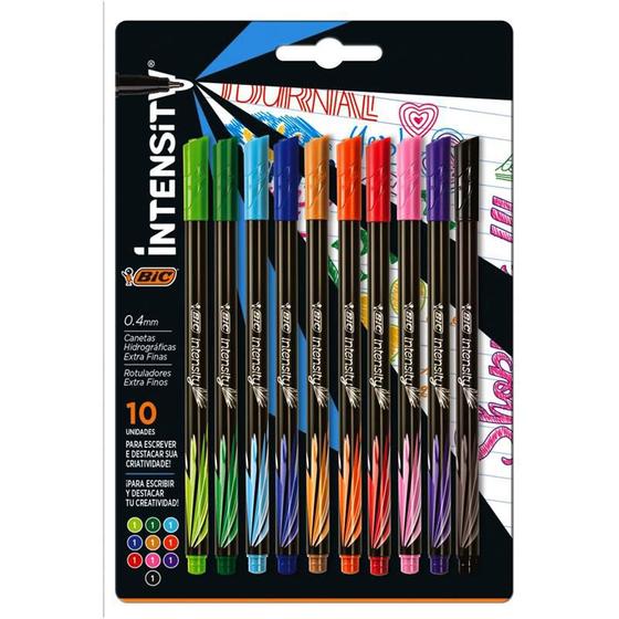 Imagem de Caneta Pom Ponta Porosa Intensity 0,4 mm Colors 10 cores Bic