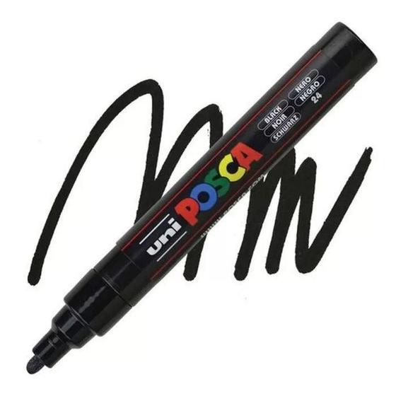 Imagem de Caneta Posca Artistica PC-5m Preto 2.5mm - Uniball