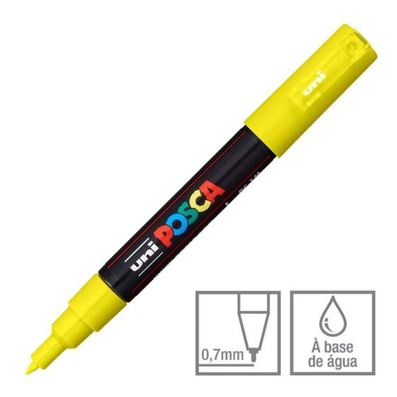 Imagem de Caneta Posca Marcador Uni-Ball PC-1M Amarelo 2