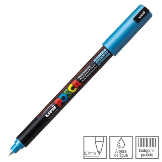 Imagem de Caneta Posca Marcador Uni-Ball PC-1MR Azul Metálico M33 