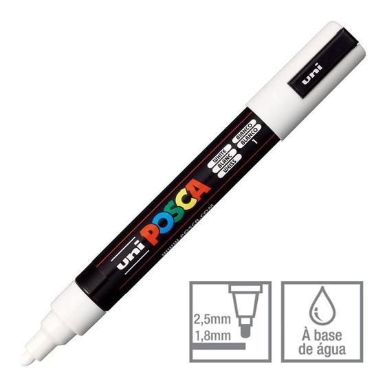 Imagem de Caneta Posca Marcador Uni-Ball PC-5M Branco 1