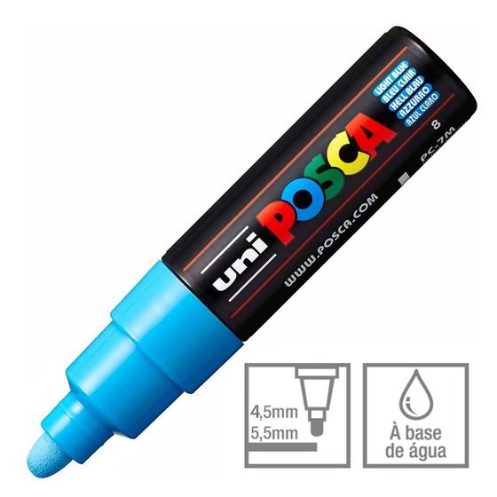 Imagem de Caneta Posca Marcador Uni-Ball PC-7M Azul Claro 8