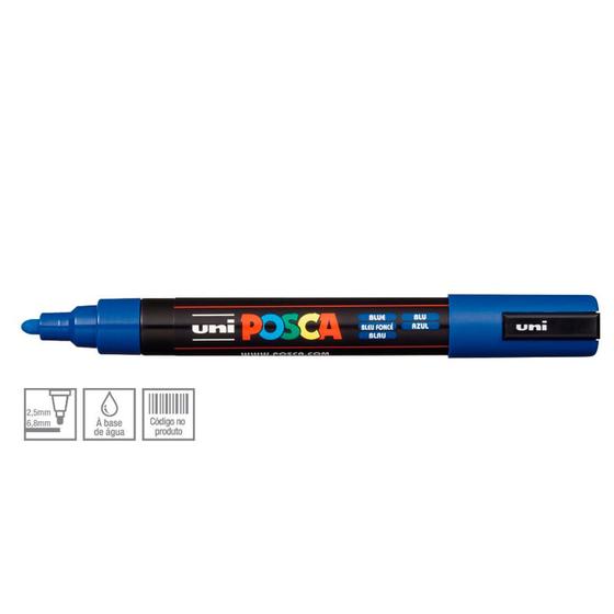 Imagem de Caneta Posca PC-5M 2.5mm Azul - Uni