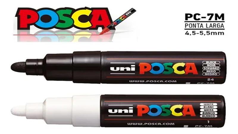 Imagem de Caneta Posca Pc 7m - Kit De 2 - Preta E Branco