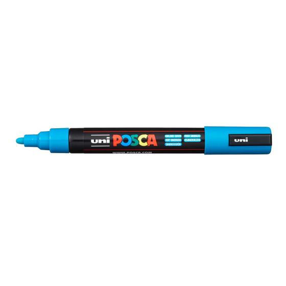 Imagem de Caneta Posca Uni Ball PC-5M Ponta Cónica Extra Média em Poliéster 2,5 mm - Cor: Light Blue