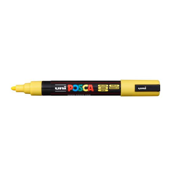 Imagem de Caneta Posca Uni Ball PC-5M Ponta Cónica Extra Média em Poliéster 2,5 mm - Cor: Yellow