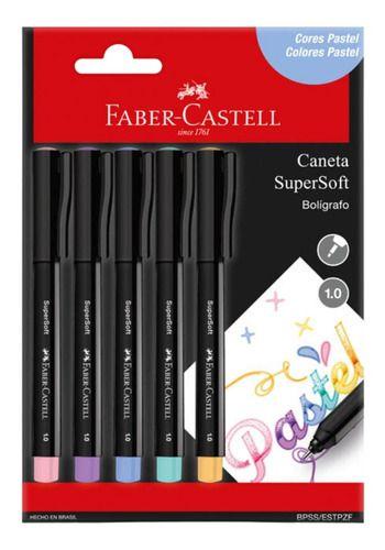 Imagem de Caneta Supersoft 5 Cores Pastel 1.0mm Faber-castell