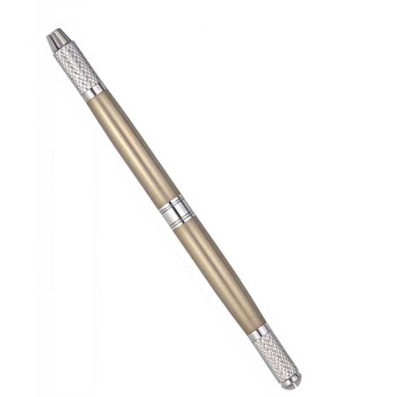 Imagem de Caneta Tebori Simples 2 Pontas Microblading Sobrancelhas Micropigmentação Dourado