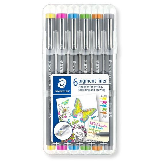 Imagem de Caneta Tecnica Pigment Liner 0.5mm STAEDTLER 6 Cores