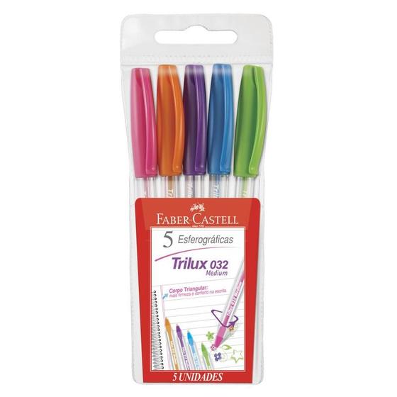 Imagem de Caneta Trilux Colors Faber Castell Estojo c/ 5 Cores - 5 Un