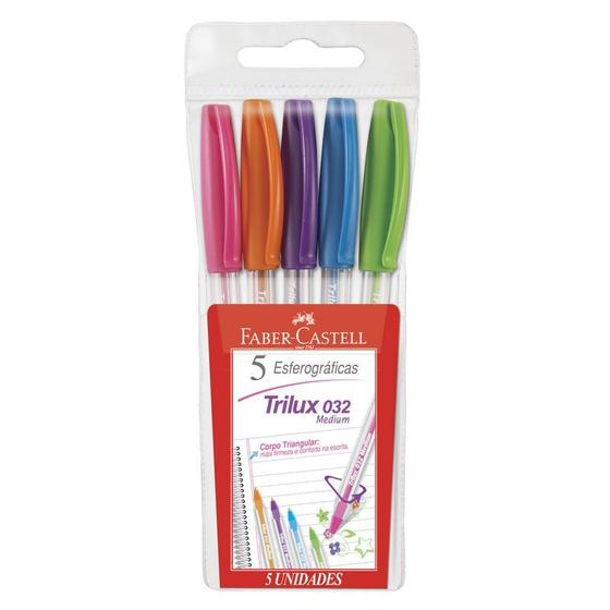 Imagem de Caneta Trilux Colors Faber Castell Estojo c/ 5 Cores - 5 Un