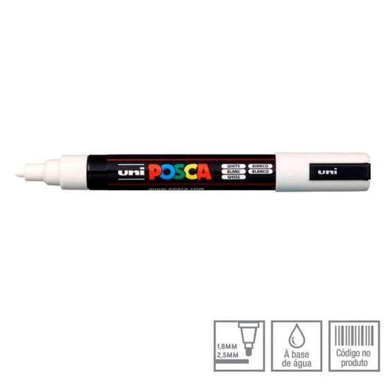 Imagem de Caneta Uni Posca Pc-5M 1.8-2.5Mm Branco Uniball