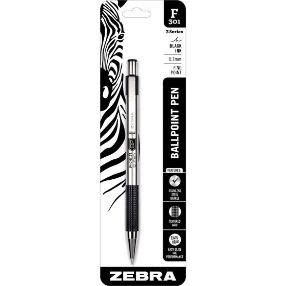 Imagem de Caneta Zebra Pen F-301 Esferográfica de Aço Inoxidável 0,7 mm