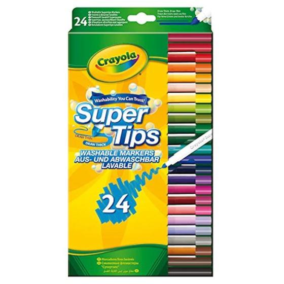 Imagem de Canetas de Colorir Crayola SuperTips Laváveis - Pacote com 24