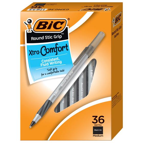 Imagem de Canetas Esferográficas BIC Round Stic Grip Xtra Comfort - Pacote com 36 Unidades