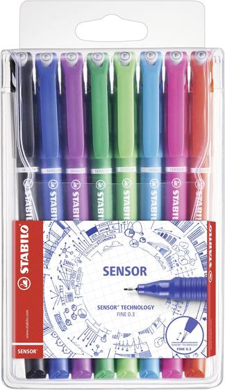 Imagem de Canetas Fineliner Stabilo - 8 Cores - Ponta 0.4mm