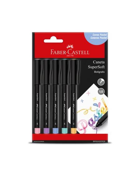 Imagem de Canetas Hidrográficas Faber-Castell Supersoft 1.0 - 5 Cores Pastel