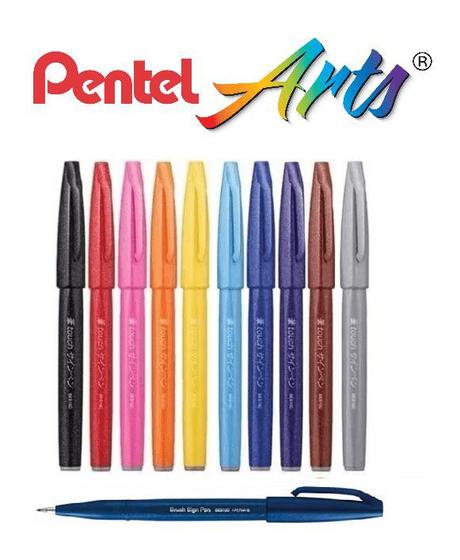 Imagem de Canetas Pincel Pentel Touch Sign Pen Desenho Com 11 Kit 02
