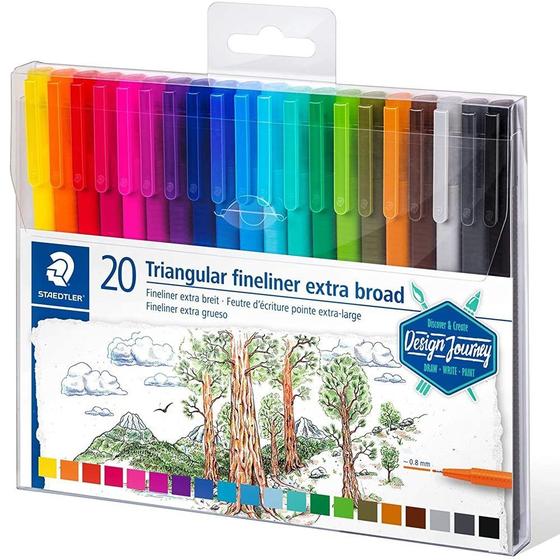 Imagem de Canetas Staedtler Triplus Extra Broad com 20 Cores 0.8mm 338 TB20-C