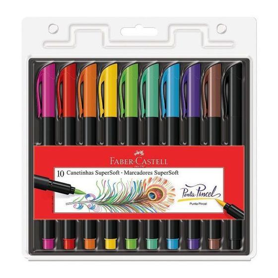 Imagem de Canetinha Brusch SuperSoft 10 Cores - Faber-Castell