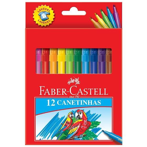 Imagem de Canetinha Faber-Castell - 12 Cores Estojo Cartão