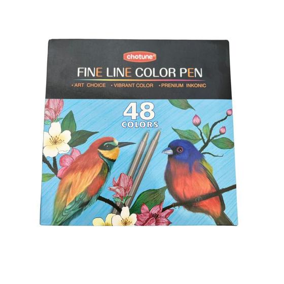 Imagem de Canetinha fine line  color pen - 48 cores - chotune