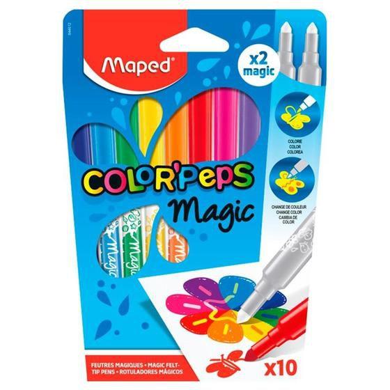 Imagem de Canetinha Hidrográfica Color'Peps Magic Caixa com 10 Cores da Maped Ref FR84461200