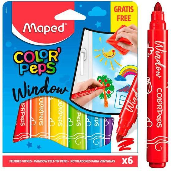 Imagem de Canetinha Hidrográfica Color'Peps Window Para Vidros Caixa com 6 Cores Maped Ref FR84482000