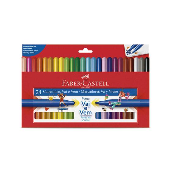 Imagem de Canetinha Hidrográfica Faber-castell Vai E Vem  24 Cores