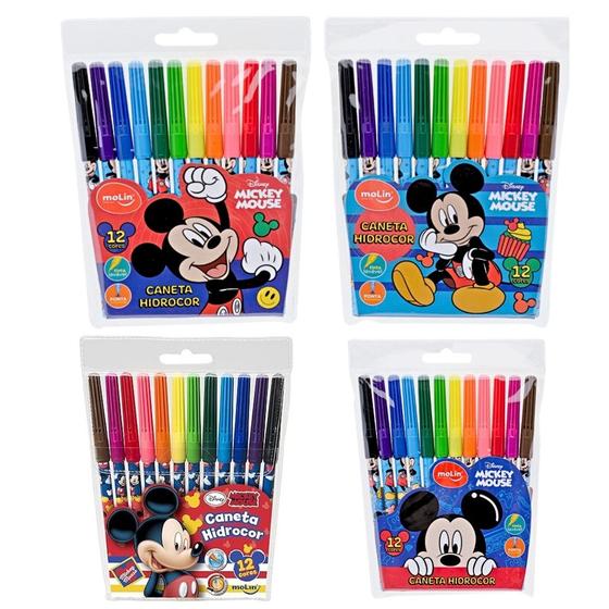 Imagem de Canetinha Hidrográfica Mickey Mouse c/12 Cores - Molin