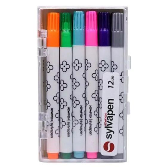 Imagem de Canetinha Hidrografica Newpen Sylvapen Retro 1.0MM com 12 Cores