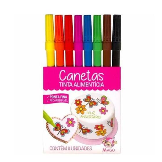 Imagem de Canetinha para decoração recarregável* com 8 cores mago