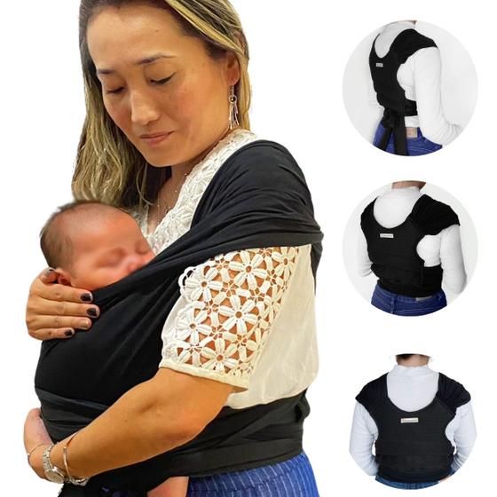 Imagem de Canguru Bebe Ergonomico Passeio Wrap Sling de Vestir Rescem Nascido Respiravel Viagem Suporta até 20 Kg Enxoval Maternidade cha de Bebe  Best Sling