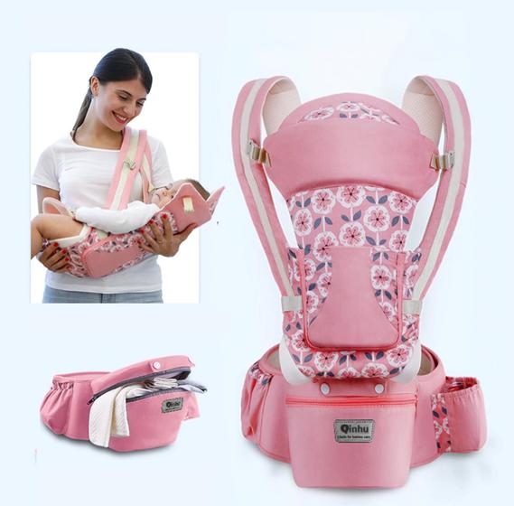 Imagem de Canguru Carregador de Bebê Ergonômico com Assento na Cintura Hipseat até 25kg 0 - 36 Meses