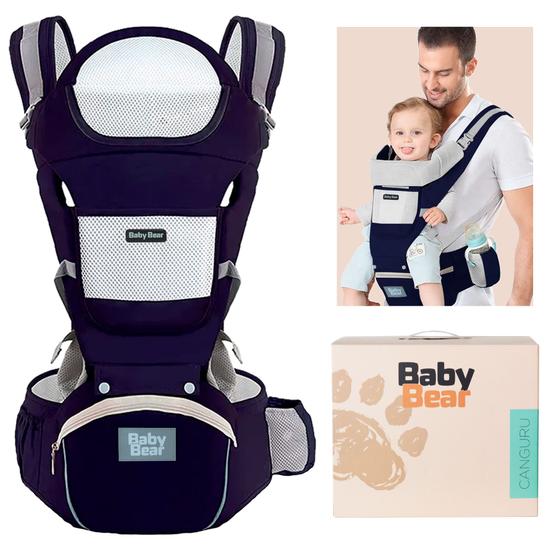 Imagem de Canguru Carregador de Bebê Ergonômico Premium com Assento na Cintura até 25kg 0 - 36 Meses 12 posições