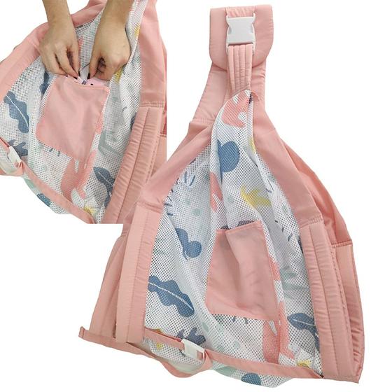 Imagem de Canguru Sling Envoltorio Bebe Criança Strap Carregador Bolso Transporte Alça Ajustavel Amamentaçao Passeio Lazer Segurança Confortavel