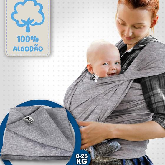 Canguru Wrap Sling Bebê Carregador Carrier Enxoval Passeio Cinza Mescla Menor preço em Canguru Wrap Sling Bebê Carregador Carrier Enxoval Passeio Cinza Mescla