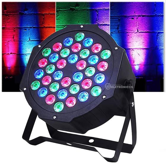 Imagem de Canhão De Led Refletor Jogo de Luz 36 LEDs 30W RGBW e Strobo P/ Palco, eventos, Luz para festa LK362