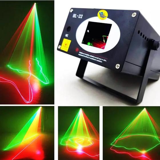 Imagem de Canhão Holográfico Laser Jogo De Luz Led Projetor De Raio Flash Iluminação  HL22 LK122 TB1232